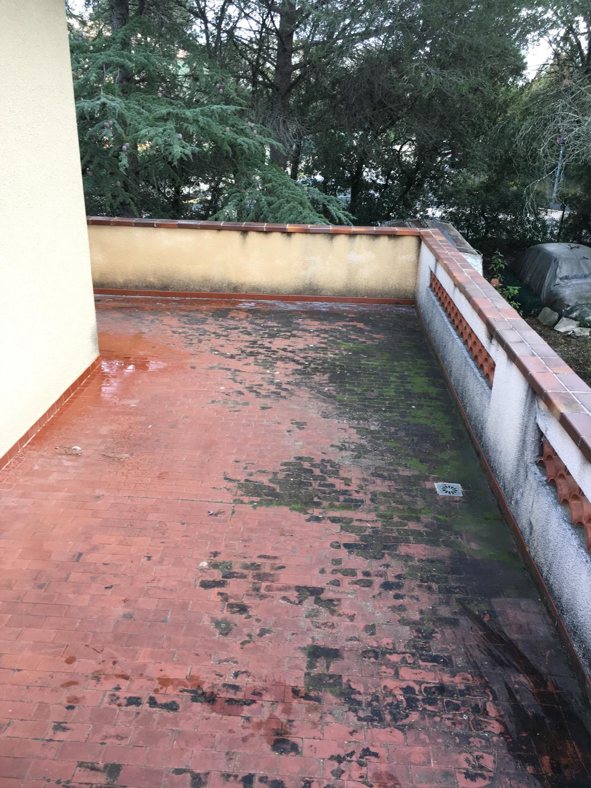 Terrasse avant nettoyage
